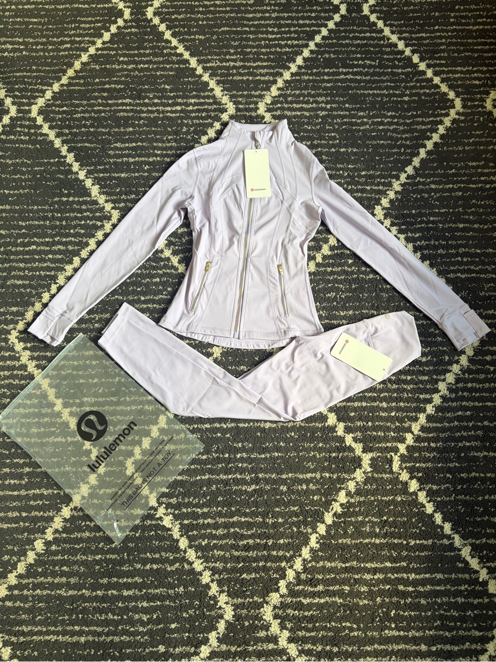 lululemon athletica Lavender Zip Jacket and Leggings Set